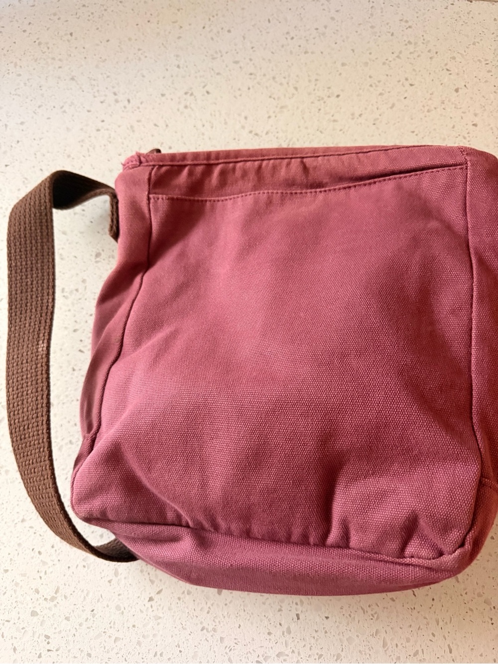 Duluth Trading Co Berry Crossbody Canvas Bag with Brown Strap - Picture 4 of 4